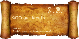 Kánya Martin névjegykártya