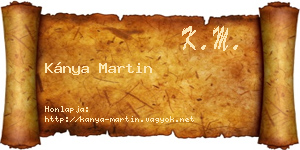 Kánya Martin névjegykártya
